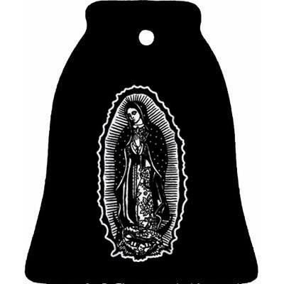 Ave Maria Virgin Mary Our Lady Of Guadalupe Marian Ceramic Bell Ornament