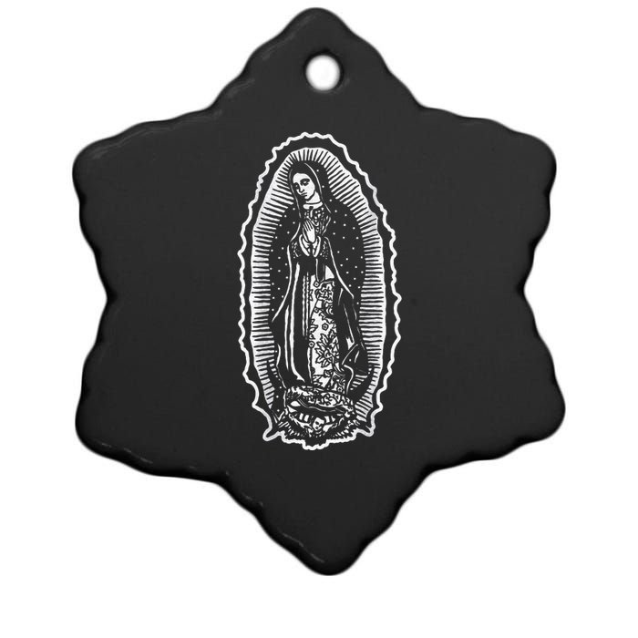 Ave Maria Virgin Mary Our Lady Of Guadalupe Marian Ceramic Star Ornament