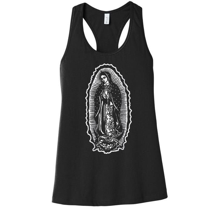 Ave Maria Virgin Mary Our Lady Of Guadalupe Marian Women's Racerback Tank