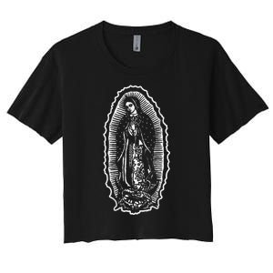 Ave Maria Virgin Mary Our Lady Of Guadalupe Marian Women's Crop Top Tee