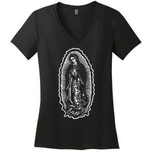 Ave Maria Virgin Mary Our Lady Of Guadalupe Marian Women's V-Neck T-Shirt