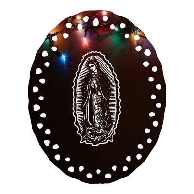 Ave Maria Virgin Mary Our Lady Of Guadalupe Marian Ceramic Oval Ornament