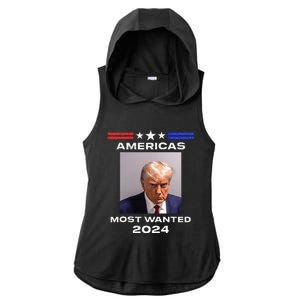 Americas Most Wanted Trump 2024 Ladies PosiCharge Tri-Blend Wicking Draft Hoodie Tank