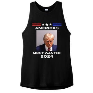 Americas Most Wanted Trump 2024 Ladies PosiCharge Tri-Blend Wicking Tank