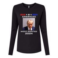 Americas Most Wanted Trump 2024 Womens Cotton Relaxed Long Sleeve T-Shirt