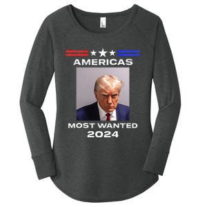 Americas Most Wanted Trump 2024 Women's Perfect Tri Tunic Long Sleeve Shirt