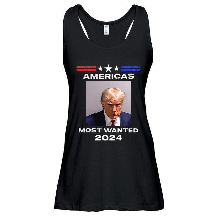 Americas Most Wanted Trump 2024 Ladies Essential Flowy Tank