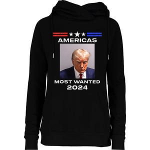 Americas Most Wanted Trump 2024 Womens Funnel Neck Pullover Hood