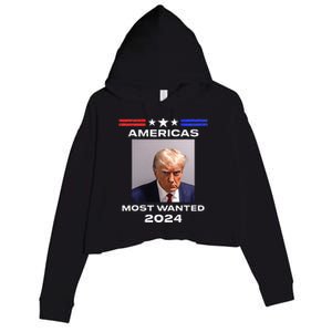 Americas Most Wanted Trump 2024 Crop Fleece Hoodie