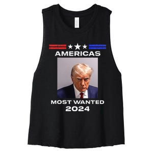 Americas Most Wanted Trump 2024 Women's Racerback Cropped Tank