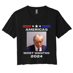 Americas Most Wanted Trump 2024 Women's Crop Top Tee