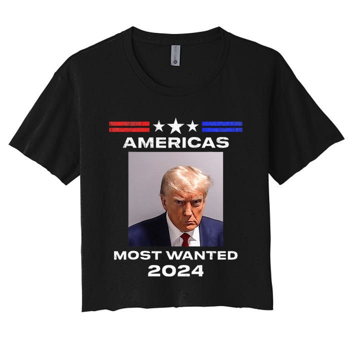 Americas Most Wanted Trump 2024 Women's Crop Top Tee