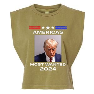 Americas Most Wanted Trump 2024 Garment-Dyed Women's Muscle Tee