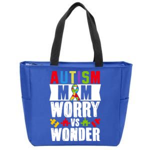 Autism Mom Worry Vs Wonder Awareness Gift Zip Tote Bag