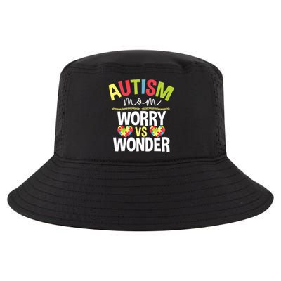 Autism Mom Worry Vs Wonder Month Cool Gift Cool Comfort Performance Bucket Hat