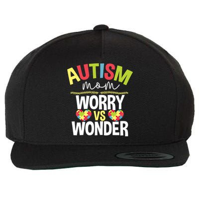 Autism Mom Worry Vs Wonder Month Cool Gift Wool Snapback Cap