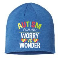 Autism Mom Worry Vs Wonder Month Cool Gift Sustainable Beanie