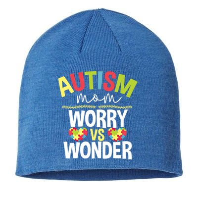 Autism Mom Worry Vs Wonder Month Cool Gift Sustainable Beanie