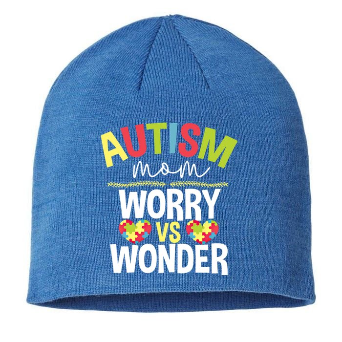 Autism Mom Worry Vs Wonder Month Cool Gift Sustainable Beanie