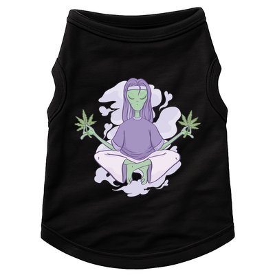 Alien Meditating Weed Doggie Tank