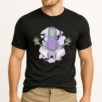 Alien Meditating Weed Cooling Performance Crew T-Shirt
