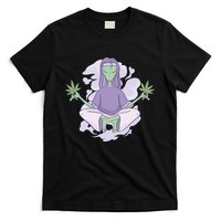 Alien Meditating Weed T-Shirt