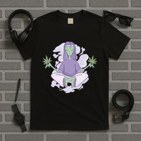 Alien Meditating Weed T-Shirt