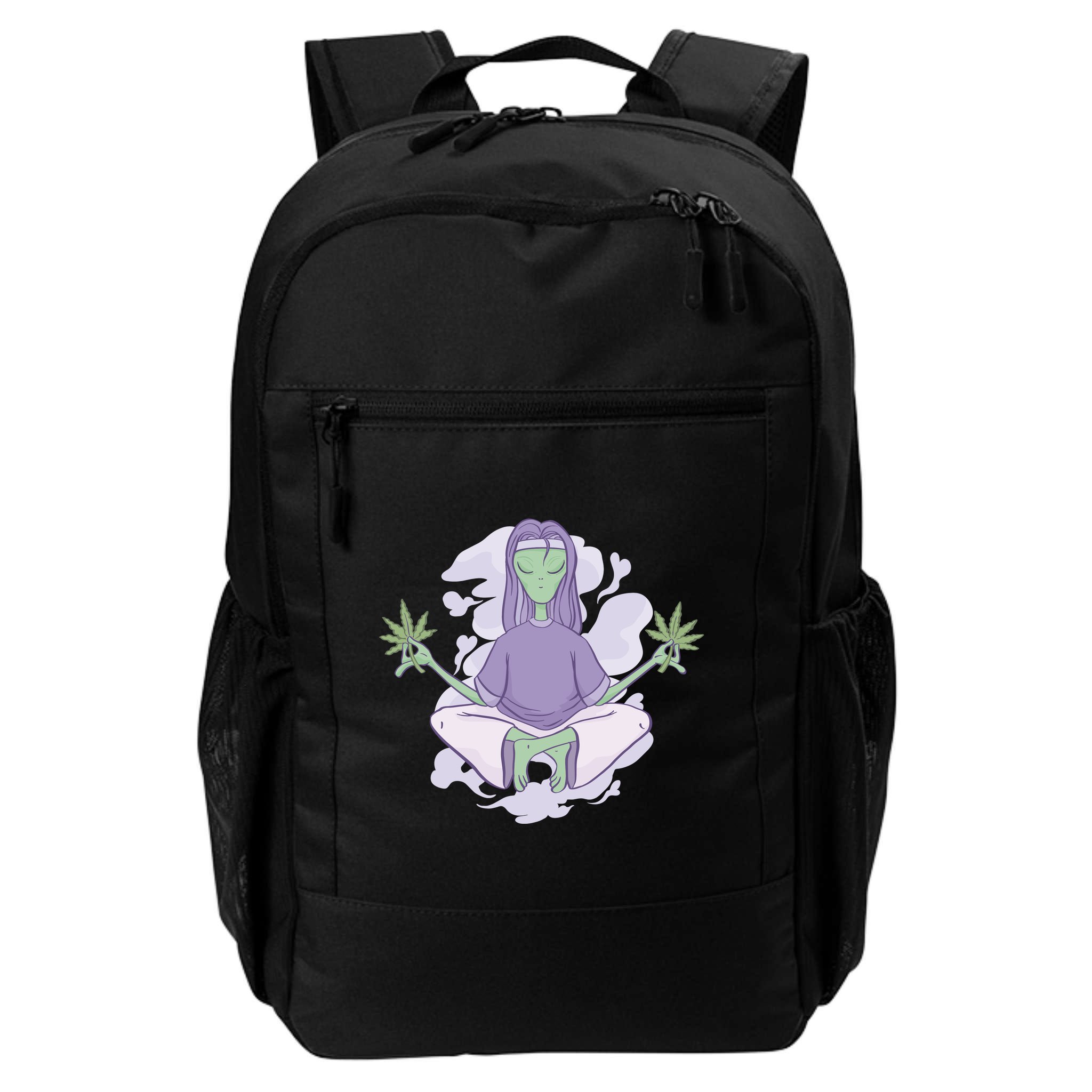 Alien Meditating Weed Backpack