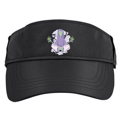 Alien Meditating Weed Adult Drive Performance Visor