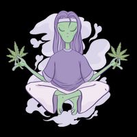 Alien Meditating Weed Baby Bodysuit