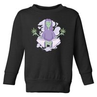 Alien Meditating Weed Toddler Sweatshirt