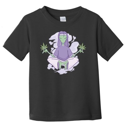 Alien Meditating Weed Toddler T-Shirt