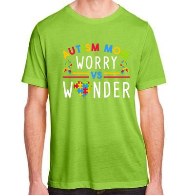 Autism Mom Worry Vs Wonder Support Month Cool Gift Adult ChromaSoft Performance T-Shirt