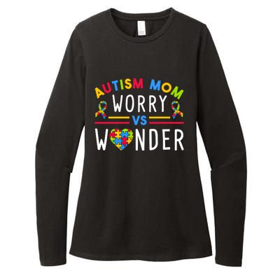 Autism Mom Worry Vs Wonder Support Month Cool Gift Womens CVC Long Sleeve Shirt