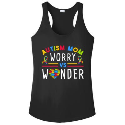 Autism Mom Worry Vs Wonder Support Month Cool Gift Ladies PosiCharge Competitor Racerback Tank