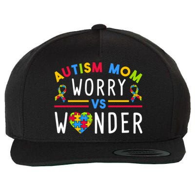 Autism Mom Worry Vs Wonder Support Month Cool Gift Wool Snapback Cap