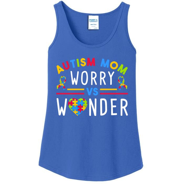 Autism Mom Worry Vs Wonder Support Month Cool Gift Ladies Essential Tank