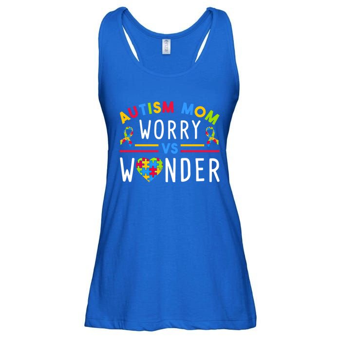 Autism Mom Worry Vs Wonder Support Month Cool Gift Ladies Essential Flowy Tank