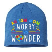 Autism Mom Worry Vs Wonder Support Month Cool Gift Sustainable Beanie