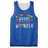 Autism Mom Worry Vs Wonder Support Month Cool Gift Mesh Reversible Basketball Jersey Tank