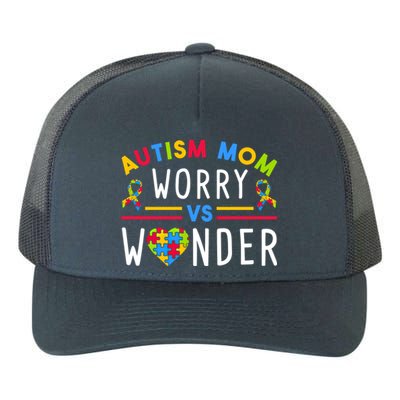 Autism Mom Worry Vs Wonder Support Month Cool Gift Yupoong Adult 5-Panel Trucker Hat