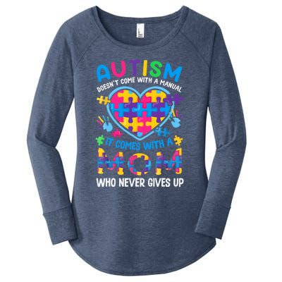 Autism Mom Wo Puzzle Piece Autism Awareness Month Women's Perfect Tri Tunic Long Sleeve Shirt