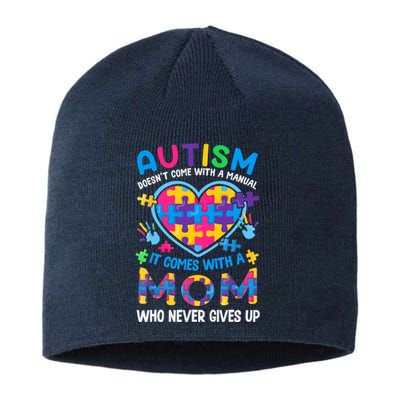 Autism Mom Wo Puzzle Piece Autism Awareness Month Sustainable Beanie