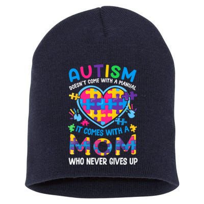 Autism Mom Wo Puzzle Piece Autism Awareness Month Short Acrylic Beanie