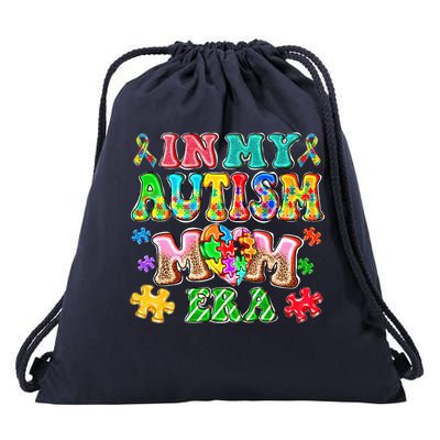 Autism Month World Autism Awareness Day 2025 In My Autism Mom Era Drawstring Bag