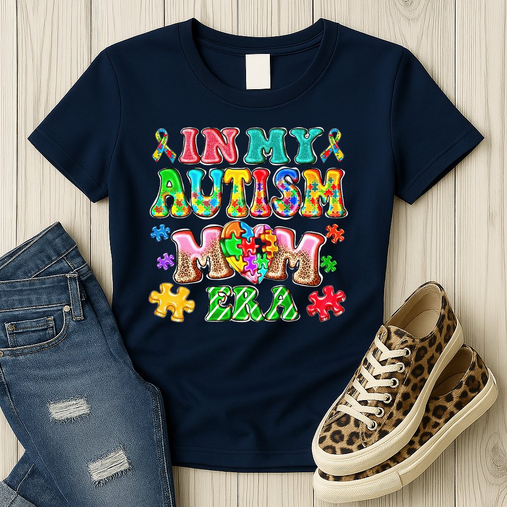 Autism Month World Autism Awareness Day 2025 In My Autism Mom Era Womens T-Shirt