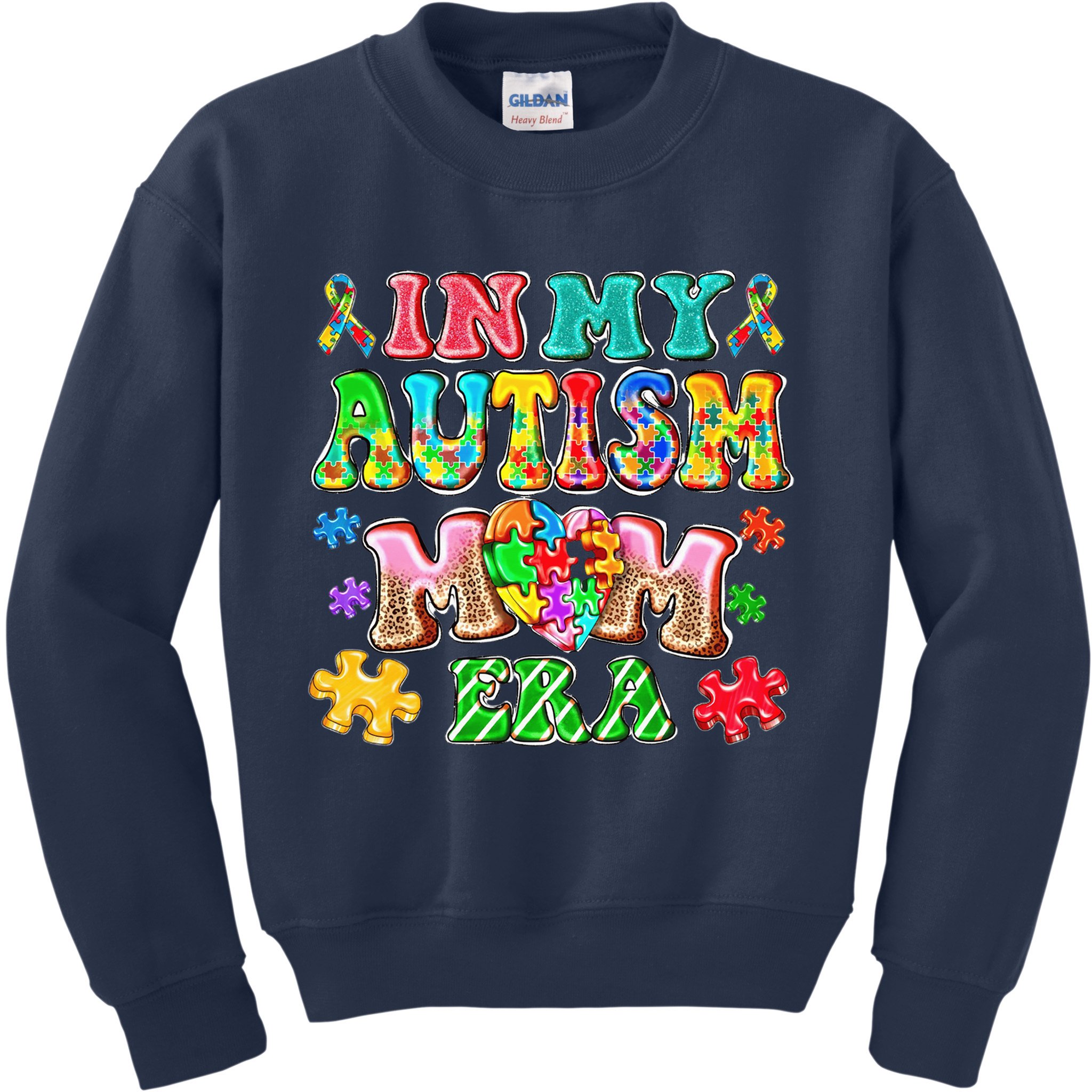 Autism Month World Autism Awareness Day 2025 In My Autism Mom Era Kids Sweatshirt