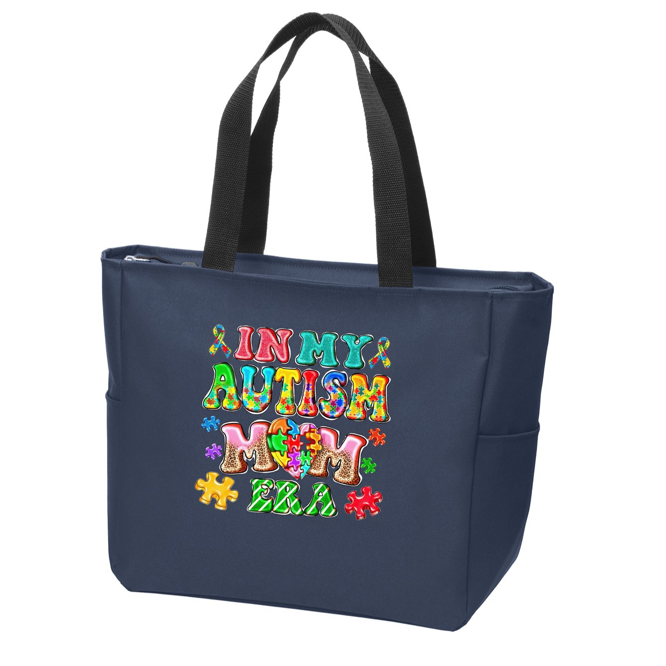 Autism Month World Autism Awareness Day 2025 In My Autism Mom Era Zip Tote Bag