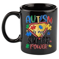 Autism Month World Autism Awareness Day 2025 Autism in my Super Power 11oz C Handle Ceramic Mug