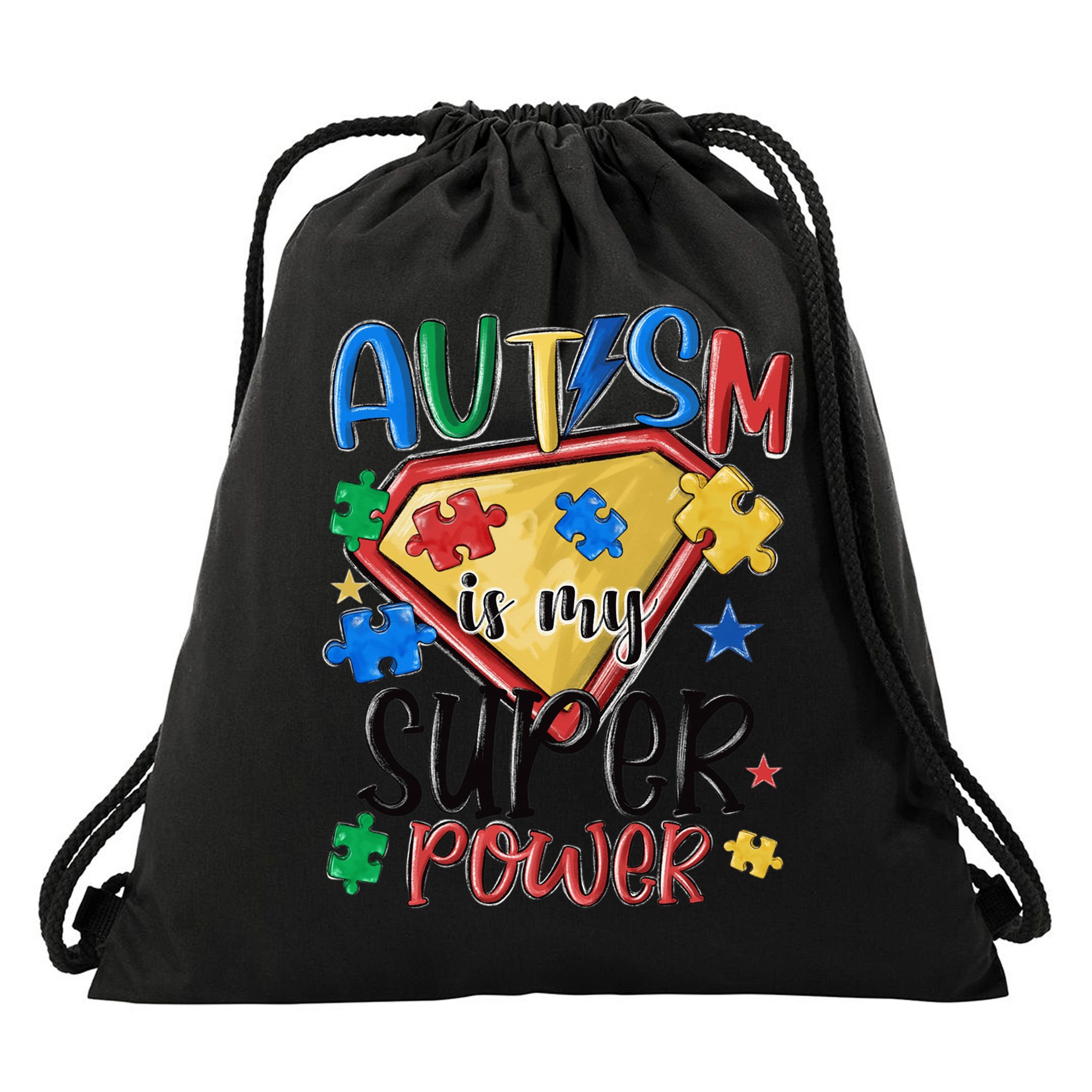 Autism Month World Autism Awareness Day 2025 Autism in my Super Power Drawstring Bag